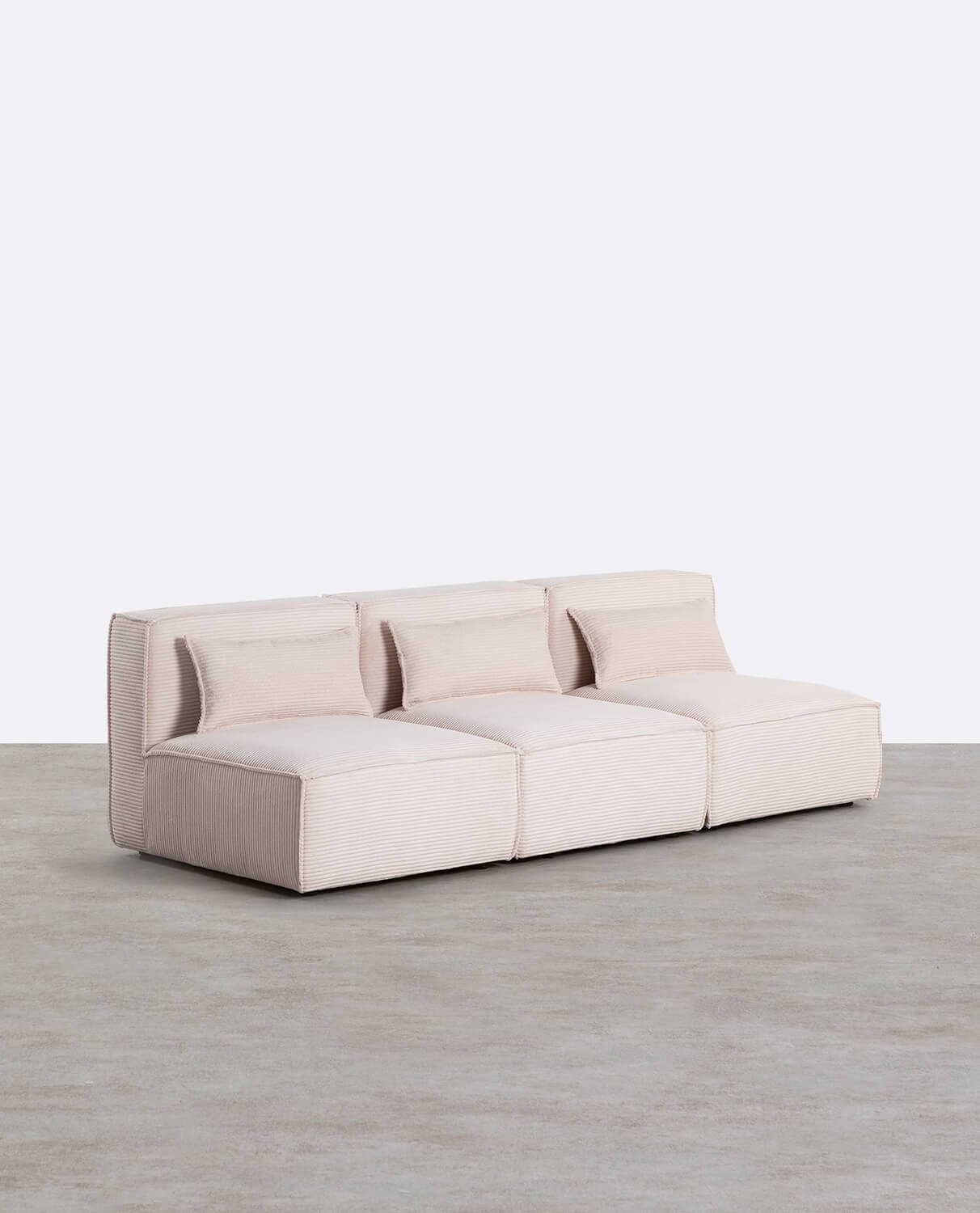 Sofá Modular de 3 Piezas de Pana Gruesa Kilhe, imagen de galería 2