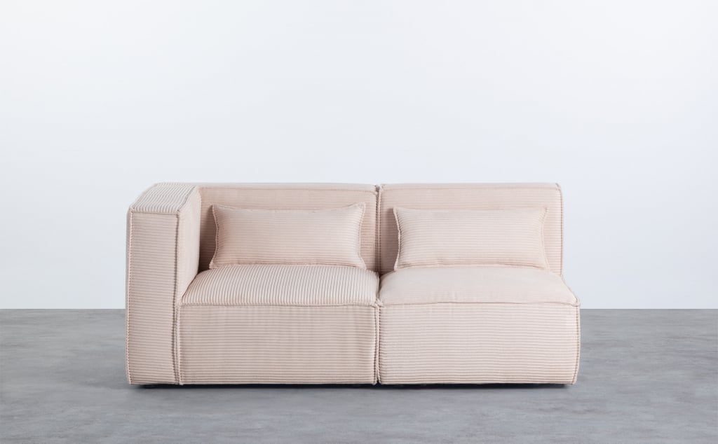 Sofá Modular de 2 Piezas Esquinero y Sillón de Pana Gruesa Kilhe