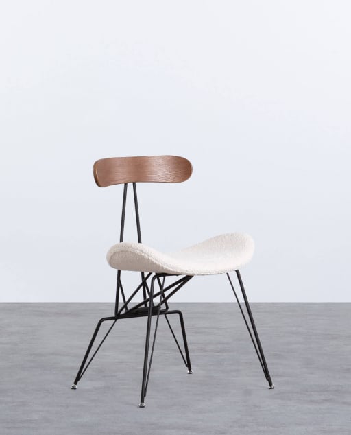 Pack 4 Sillas de Comedor de Tela y Madera Brunela