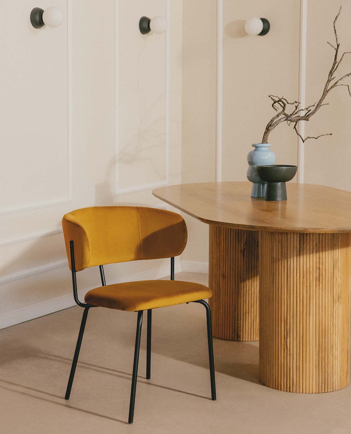 Silla de Comedor de Terciopelo y Metal Bonse, imagen de galería 2