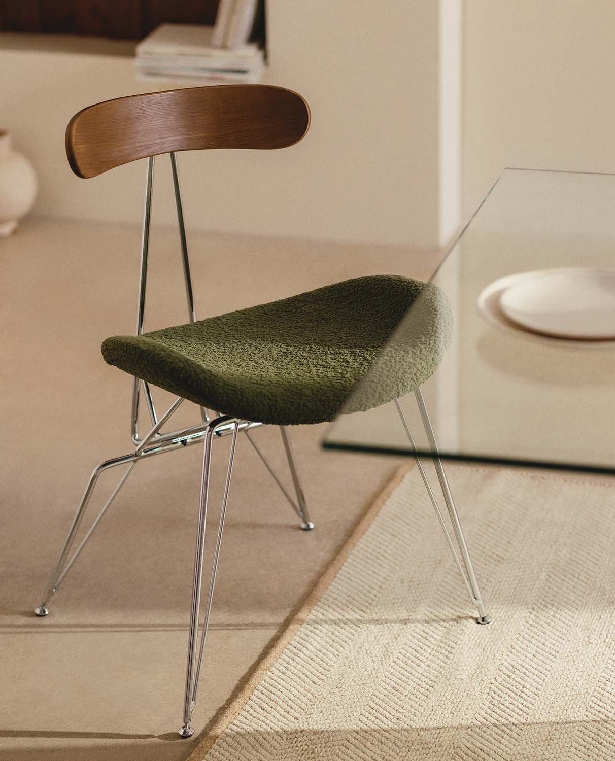 Pack 4 Sillas de Comedor de Tela y Madera Brunela, imagen de galería 2