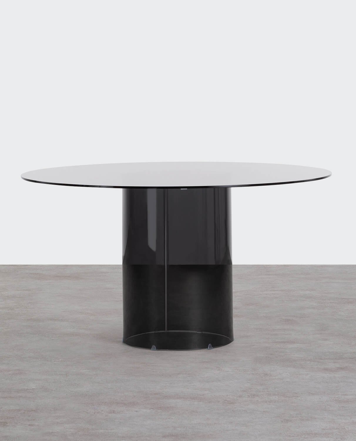 Mesa de Comedor Redonda de Cristal Templado (Ø140 cm) Kolu, imagen de galería 1