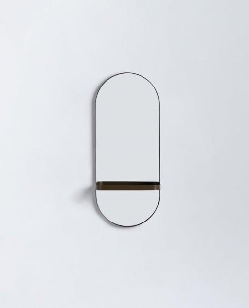 Espejo de Pared con Estante de Metal Laiz