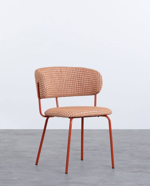 Silla de Comedor de Metal y Tela con Estampado Bonse
