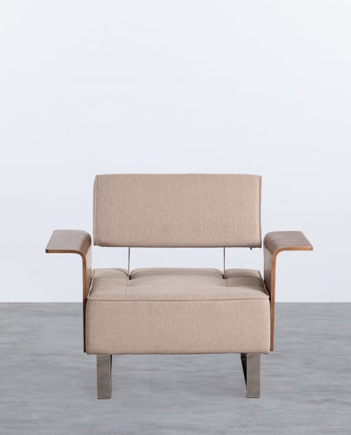 Sillón Reclinable con Reposabrazos de Madera y Tela 70S
