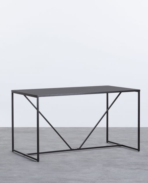 Mesa de Comedor de Acero Laminado (78x140 cm) Ibiza - Negro Obsidian