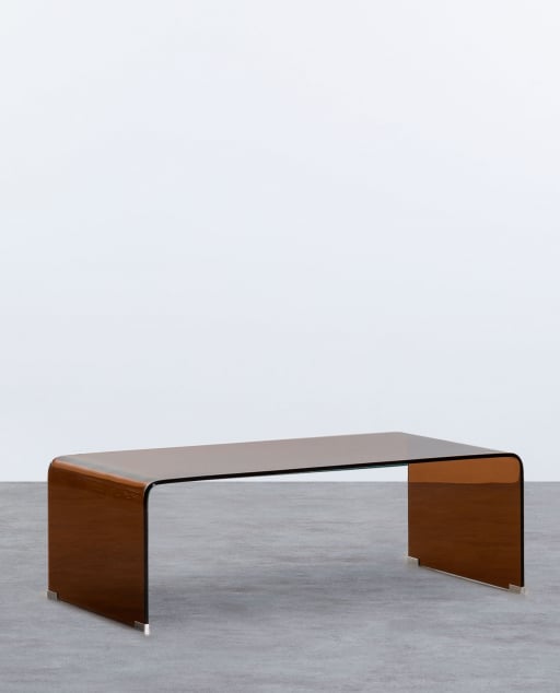 Mesa de Centro Rectangular de Cristal Templado (120x60 cm) Curve