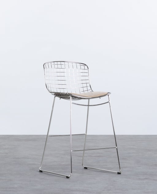 Taburete Alto de Metal (66 cm) Respaldo Bajo Aras 