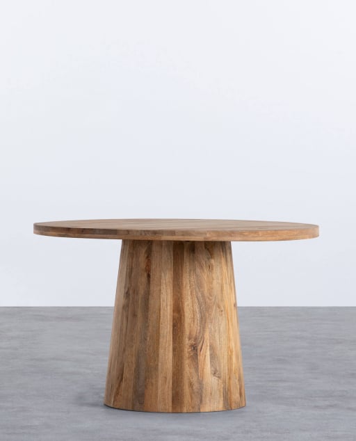 Mesa de Comedor Redonda de Madera de Mango (Ø120 cm) New Doran - Madera de Mango