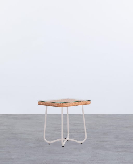 Mesa Auxiliar de Aluminio y Cristal Templado (45x45 cm) Roys