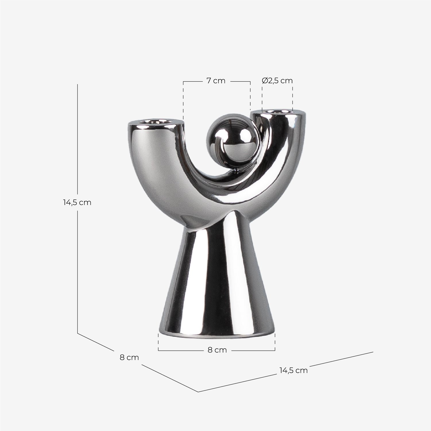 Candelabro de Dolomita Galvanizado Osiura , medidas