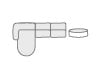 Sofá Modular 3 Piezas Chaise Longue con 2 Sillones y Puff Redondo de Tela Ilham