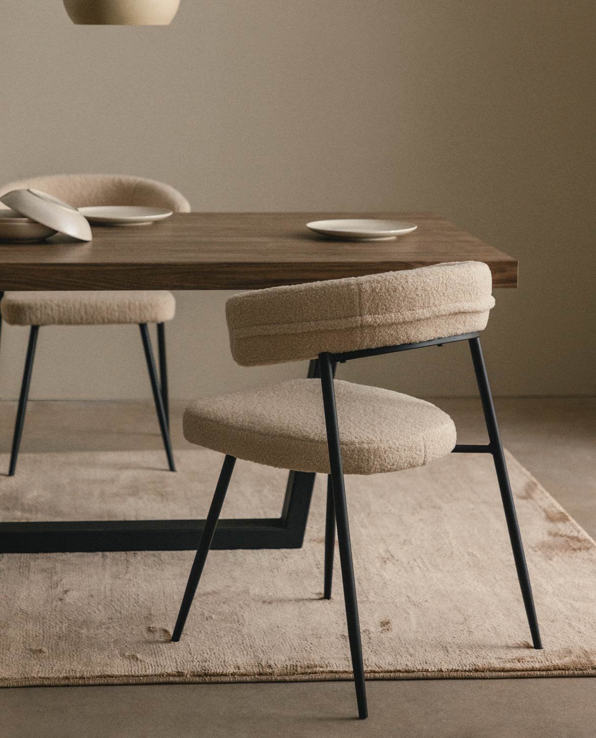 Silla de Comedor de Metal Eloise Bouclé , imagen de galería 2