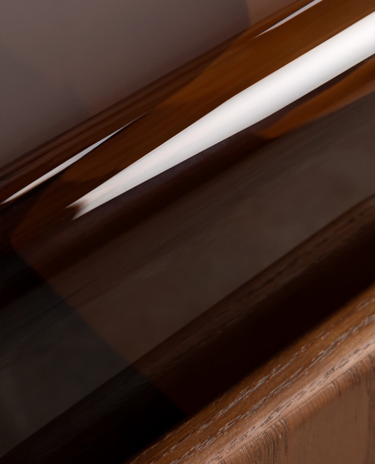 Mesa Auxiliar Rectangular de Cristal Curvado y Madera (45x40 cm) Clery, imagen de galería 7