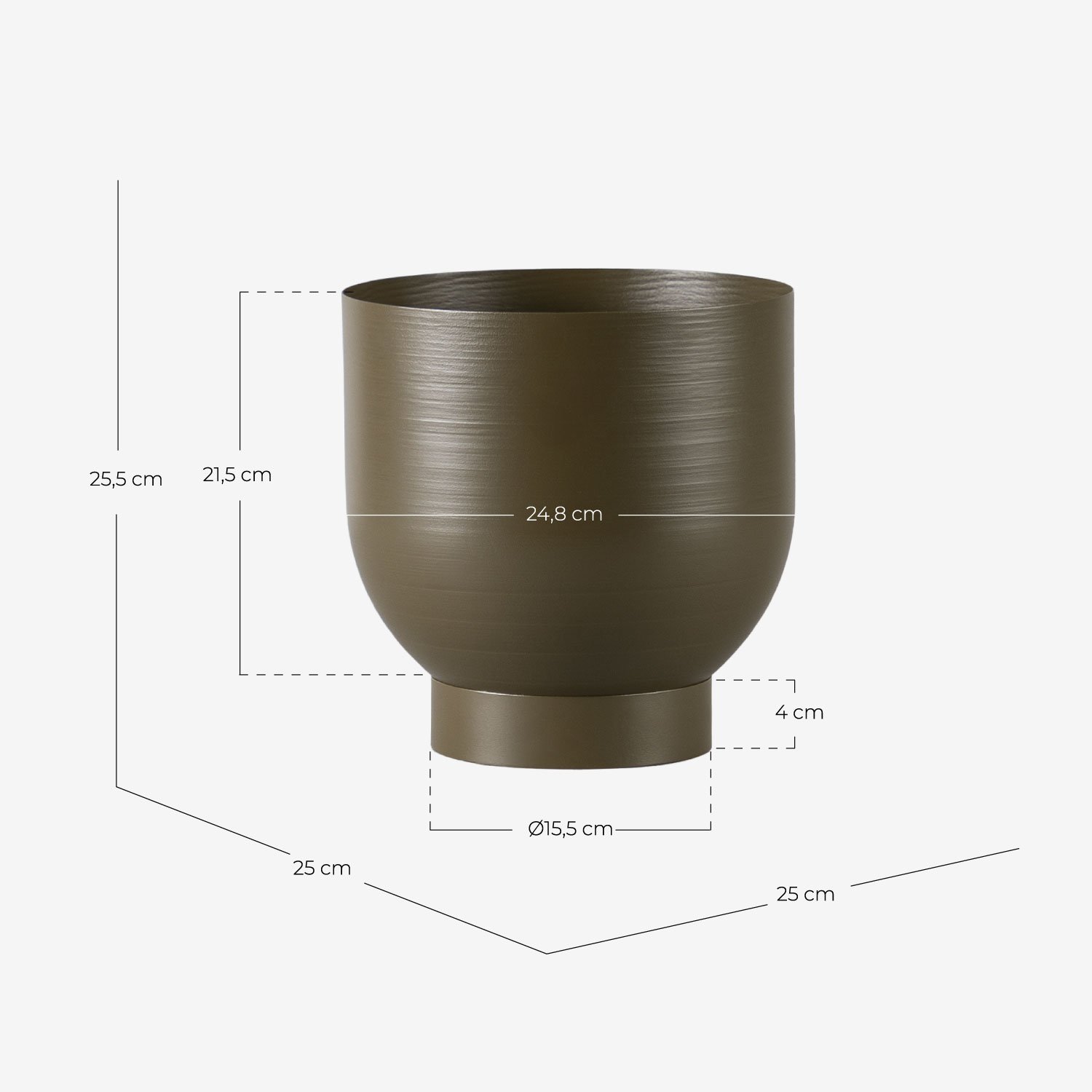 Cuenco Decorativo de Metal (Ø25 cm) Mito, medidas