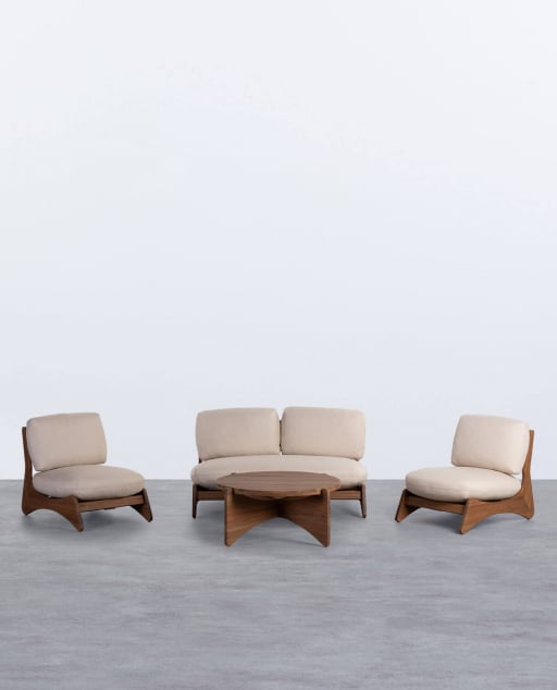 Set de Jardín de Madera de Acacia y Tela Lorent