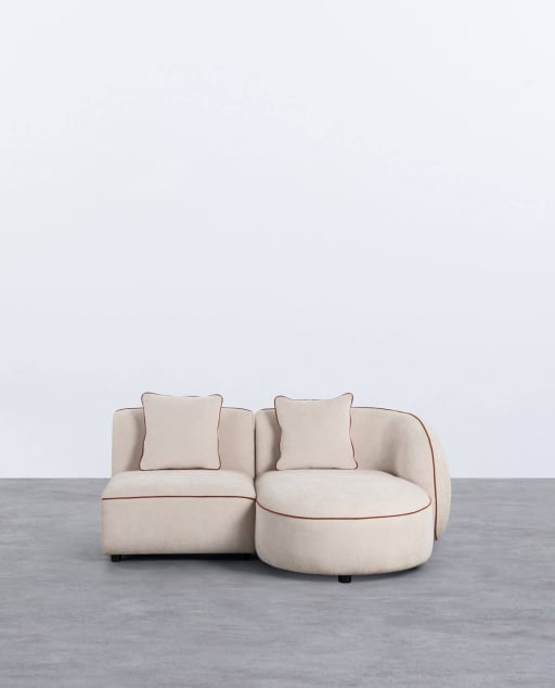 Sofá Modular 2 Piezas Chaise Longue con Sillón de Tela Ilham
