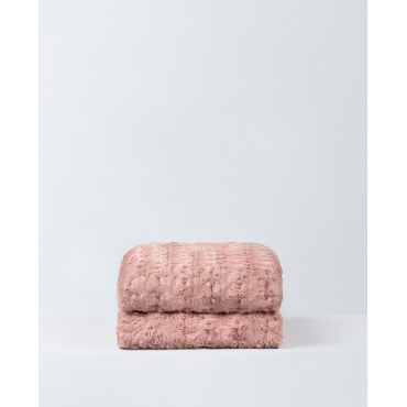 Manta Plaid (193x153 cm) Sulli Furry Rosa Nude - The Masie