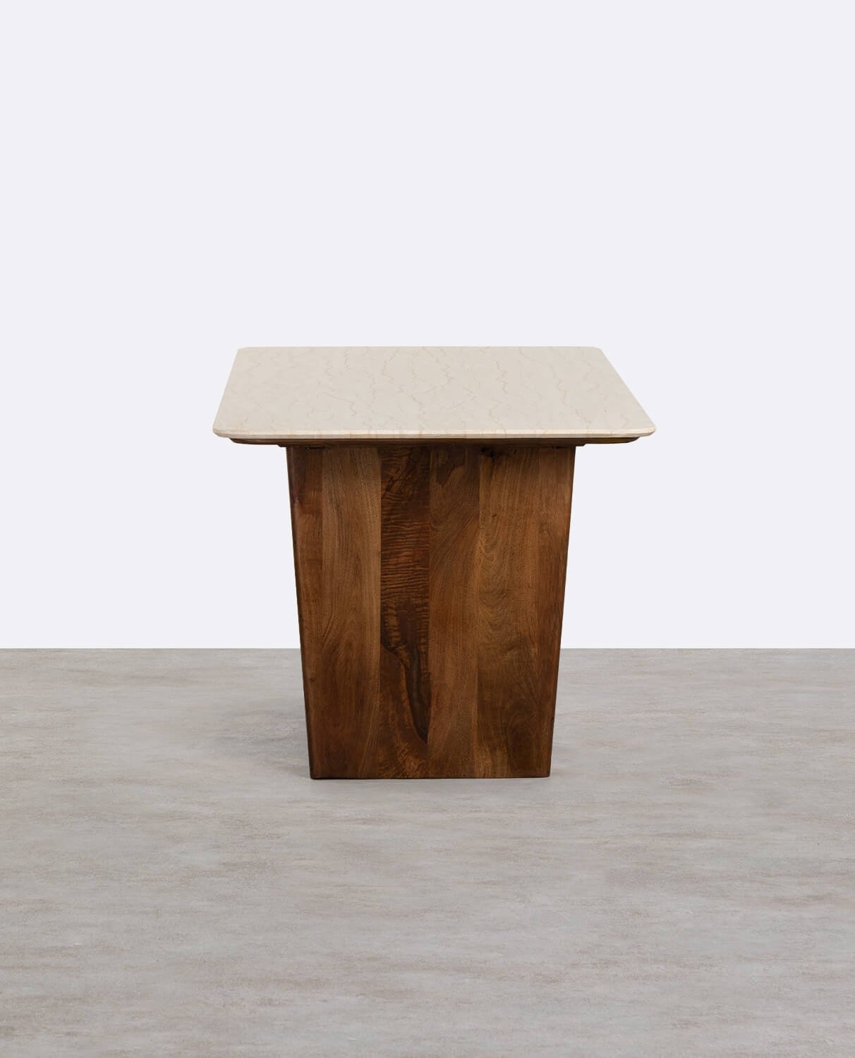 Mesa de Comedor Rectangular de Mármol Egipcio y Madera de Mango (180x90 cm) Amatis, imagen de galería 2