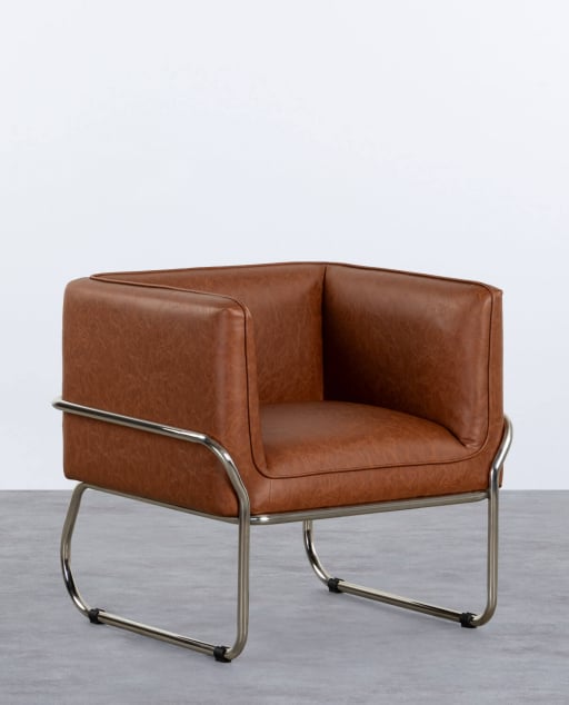 Pack 2 Sillones de Polipiel y Metal Marcellus