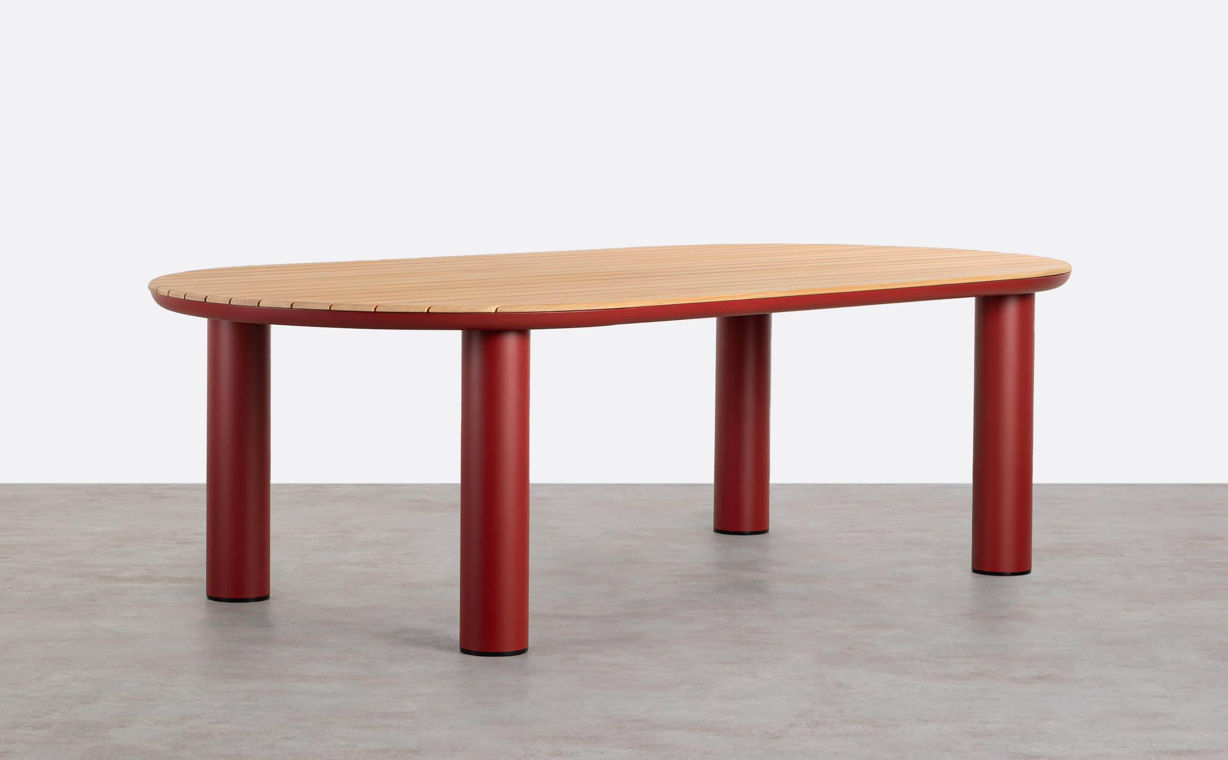 Mesa de Exterior Ovalada de Aluminio y Madera de Teca (240x119 cm) Cheryl, imagen de galería 1