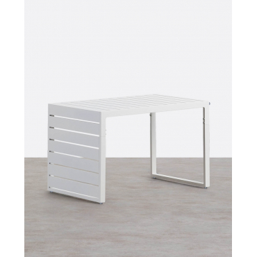 Mesa de Centro de Aluminio (72X45 cm) Kreta Blanco Polar - The Masie