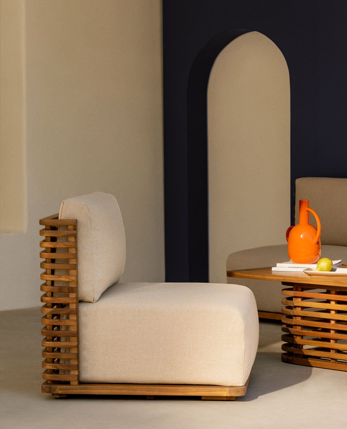 Sillón de Jardín de Madera de Acacia con Cojines de Tela Hazan, imagen de galería 2