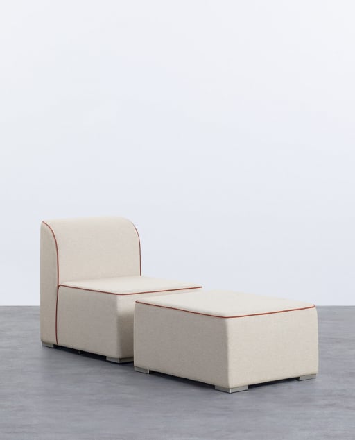 Sillón de Jardín Modular con Puff de Tela Lagos