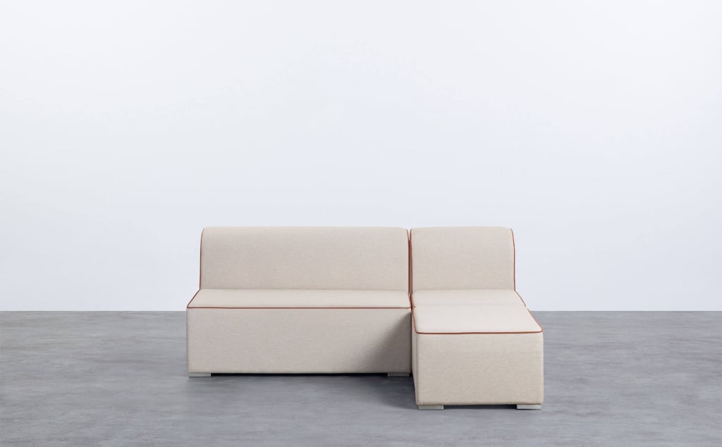 Sofá Modular de Jardín 2 Piezas Sofá 2 Plazas y Sillón con Puff de Tela Lagos