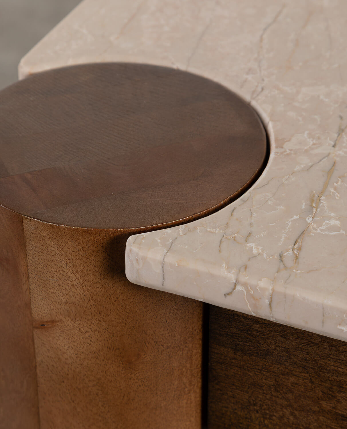 Mesa de Comedor Rectangular de Mármol Botticino y Madera de Mango (200x100 cm) Dublin, imagen de galería 2