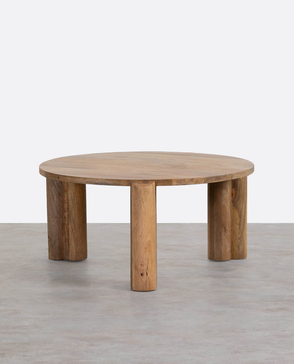 Mesa de Centro Redonda con Tablero de Madera de Mango (Ø85 cm) Ethel, imagen de galería 1