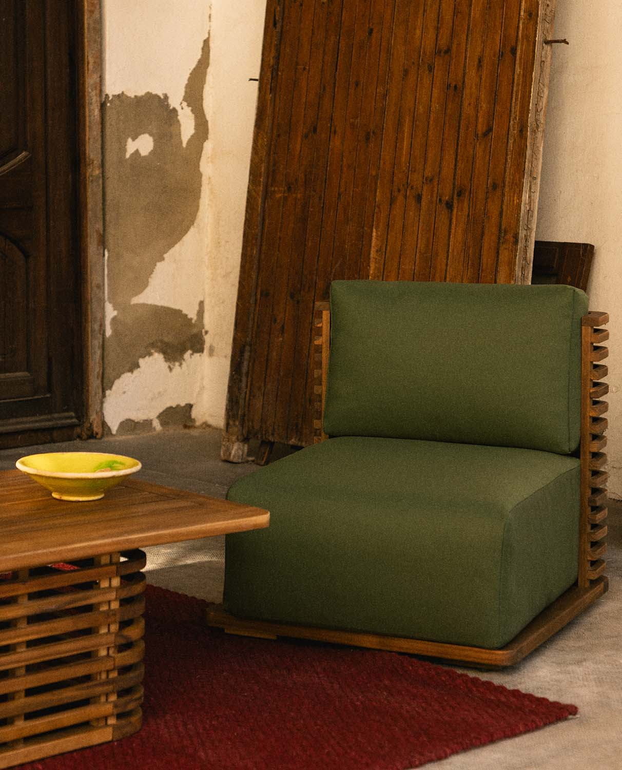 Pack 2 Sillones de Jardín de Madera de Acacia con Cojines de Tela Hazan, imagen de galería 2