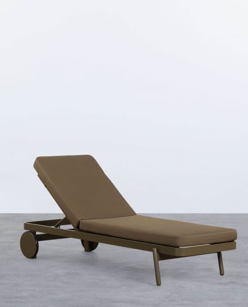Tumbona Reclinable de Aluminio con Cojín de Tela Celina