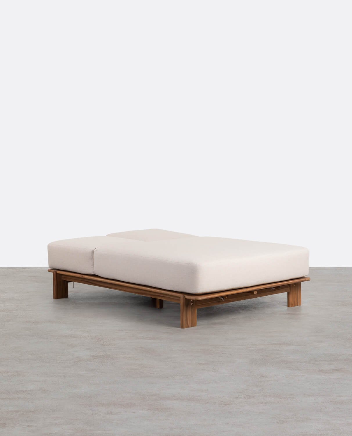 Tumbona Doble Reclinable de Madera de Acacia con Cojín de Tela Cael , imagen de galería 2
