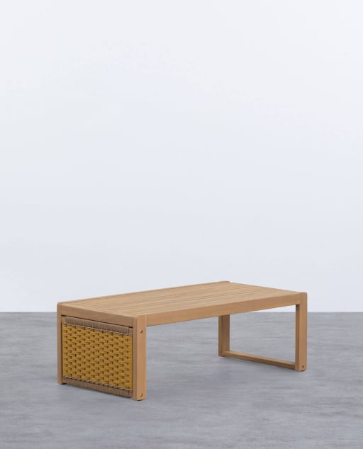 Mesa de Centro de Madera de Acacia y Cuerda (100x50 cm) Mirle 