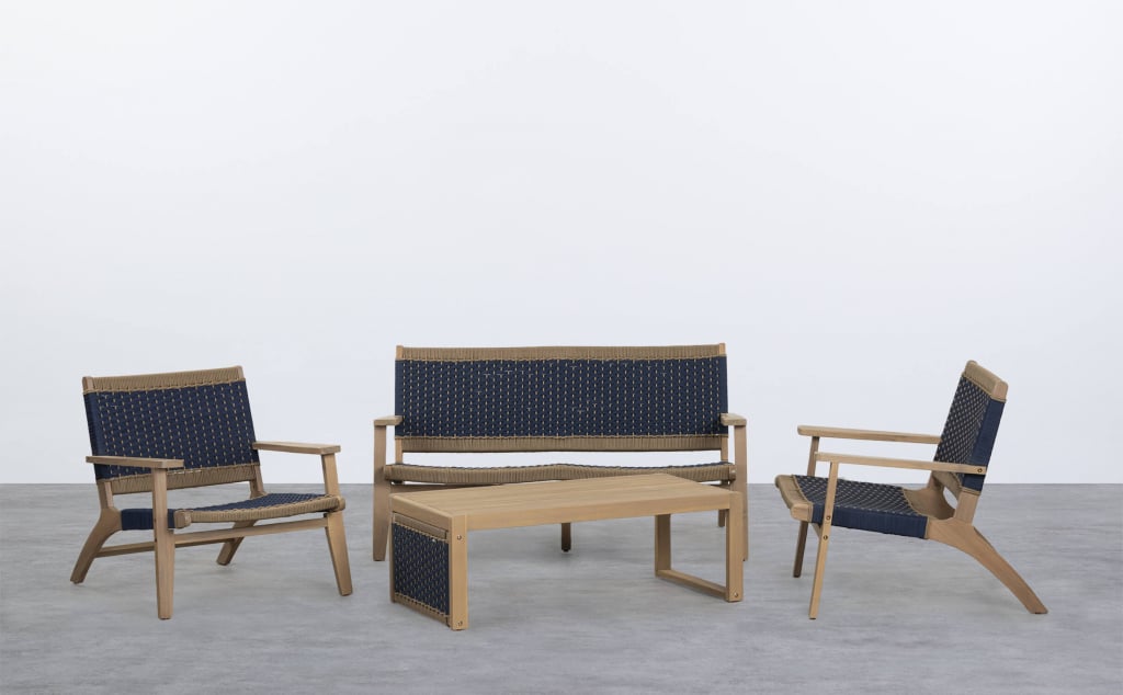 Set de Jardín de Madera de Acacia y Cuerda Mirle