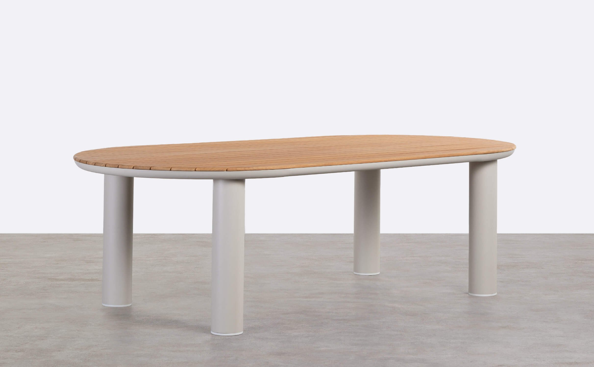 Mesa de Exterior Ovalada de Aluminio y Madera de Teca (240x119 cm) Cheryl, imagen de galería 1