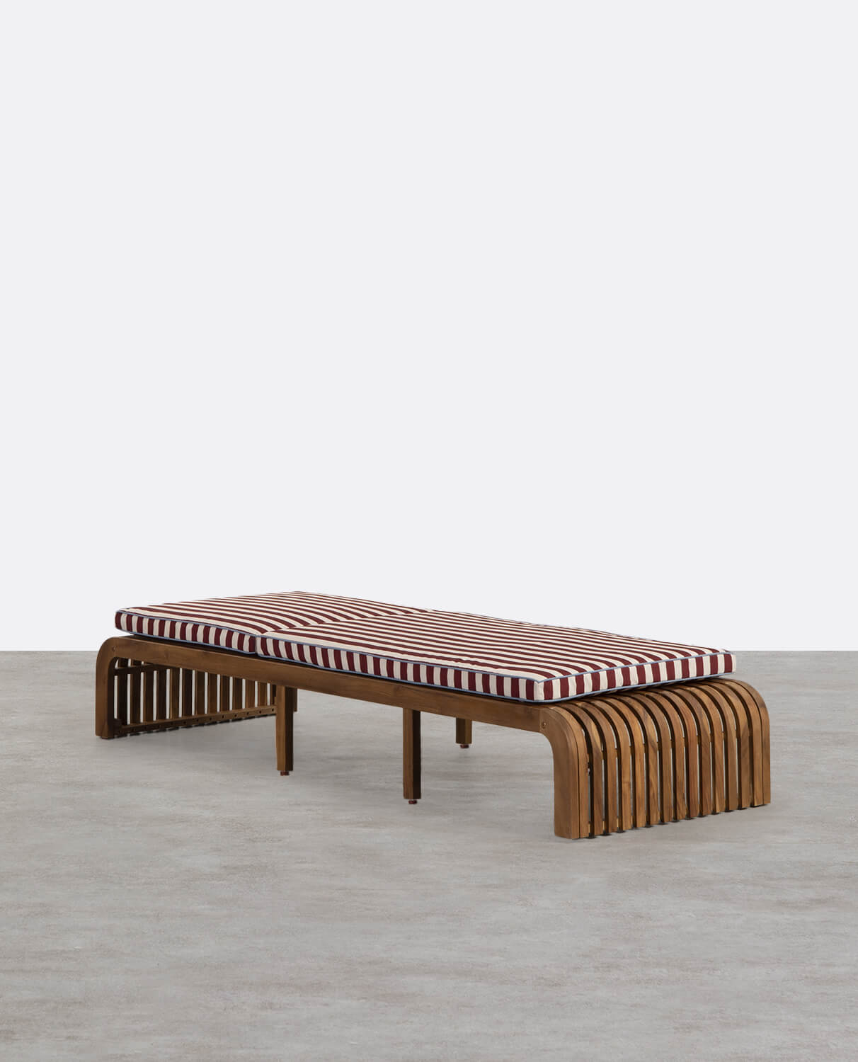 Tumbona Reclinable de Madera de Acacia con Cojín de Tela Hazan, imagen de galería 2