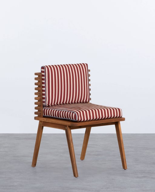 Silla de Exterior de Madera de Acacia con Cojines de Tela Hazan