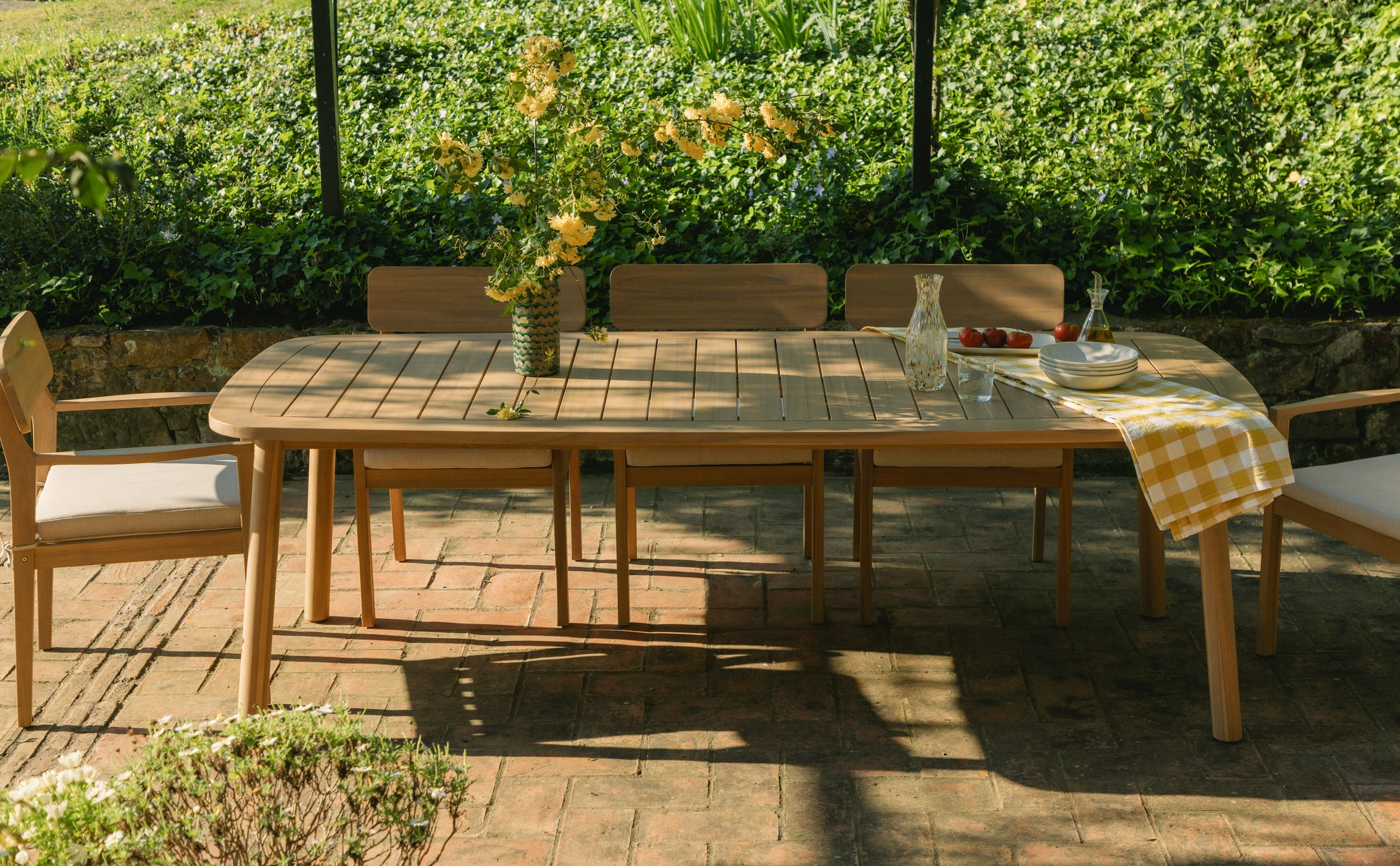 Mesa de Jardín Rectangular de Madera de Acacia (240x100 cm) Marla, imagen de galería 1
