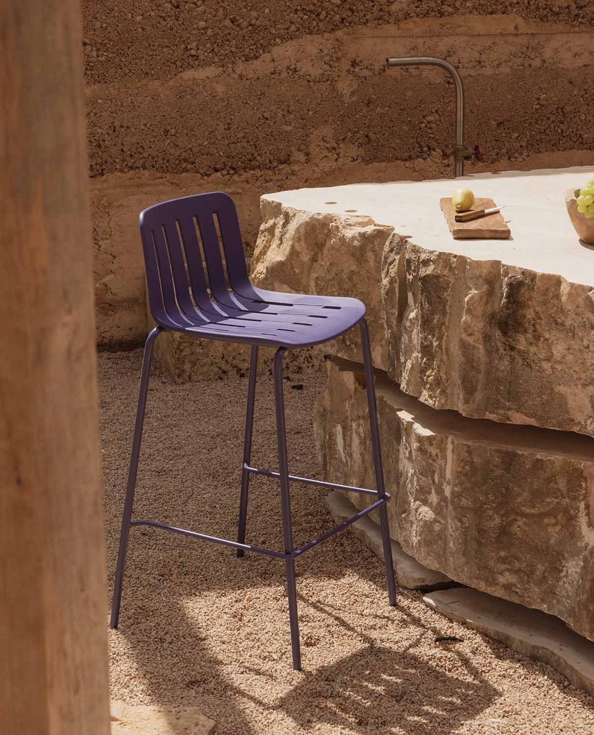 Taburete Alto de Exterior de Polipropileno y Metal (74 cm) Romi, imagen de galería 2