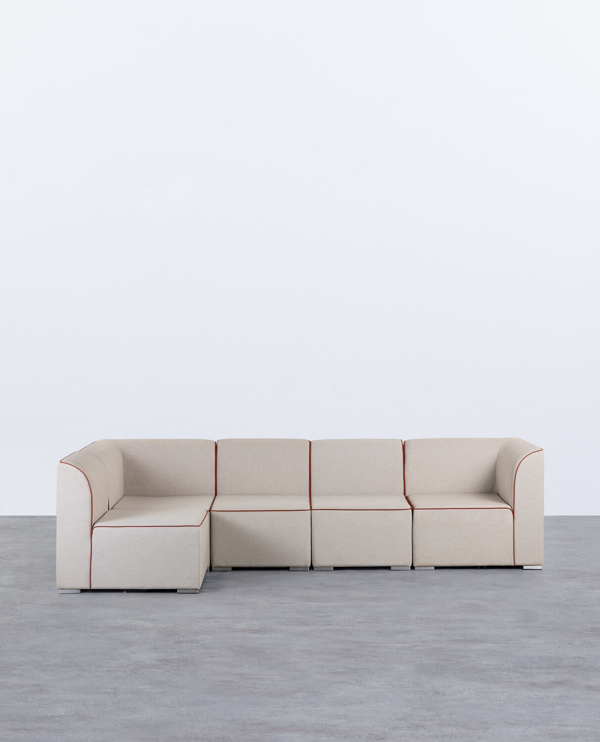 Sofá Modular de Jardín 5 Piezas con 2 Esquineros y 3 Sillones de Tela Lagos