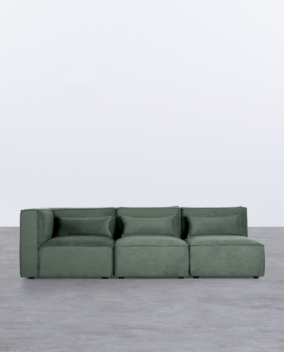 Sofá Modular de 3 Piezas con  2 Sillones de Pana Kilhe