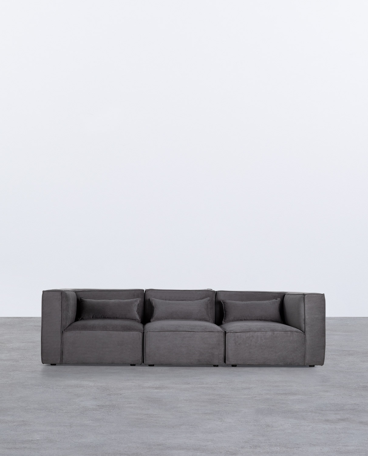 Sofá Modular de 3 Piezas con 2 Sillones Esquineros de Pana Kilhe