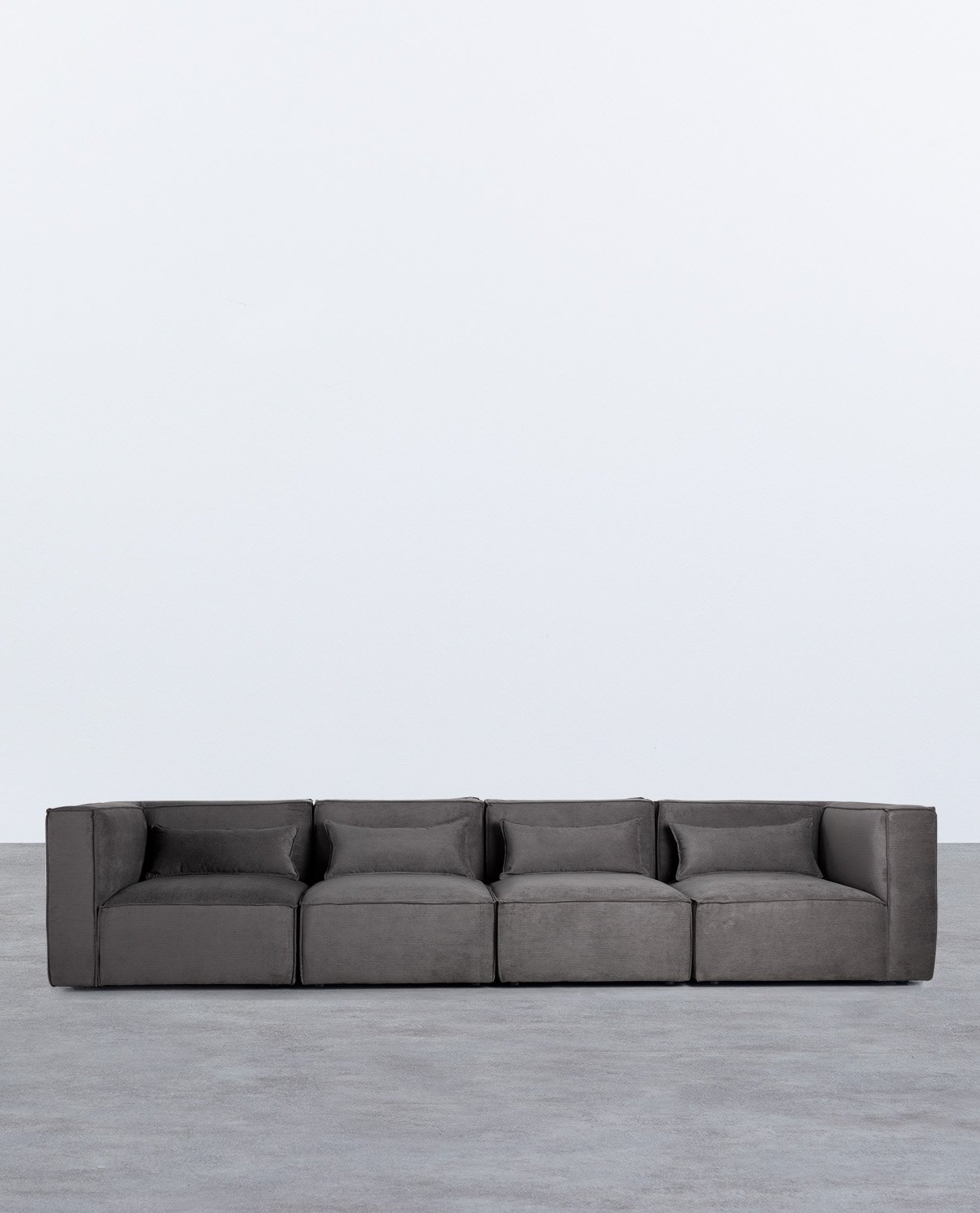 Sofá Modular de 4 Piezas con 2 Sillones Esquineros de Pana Kilhe