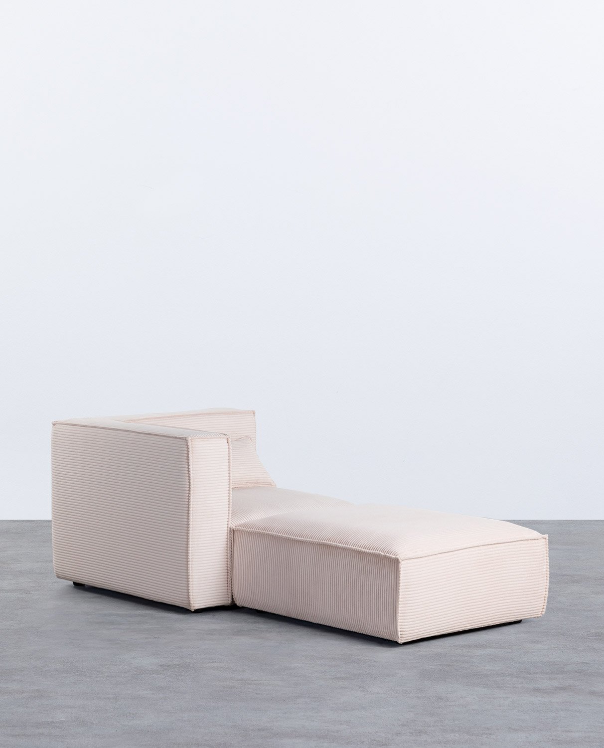 Sillón Esquinero Modular con Puff de Pana Gruesa Kilhe