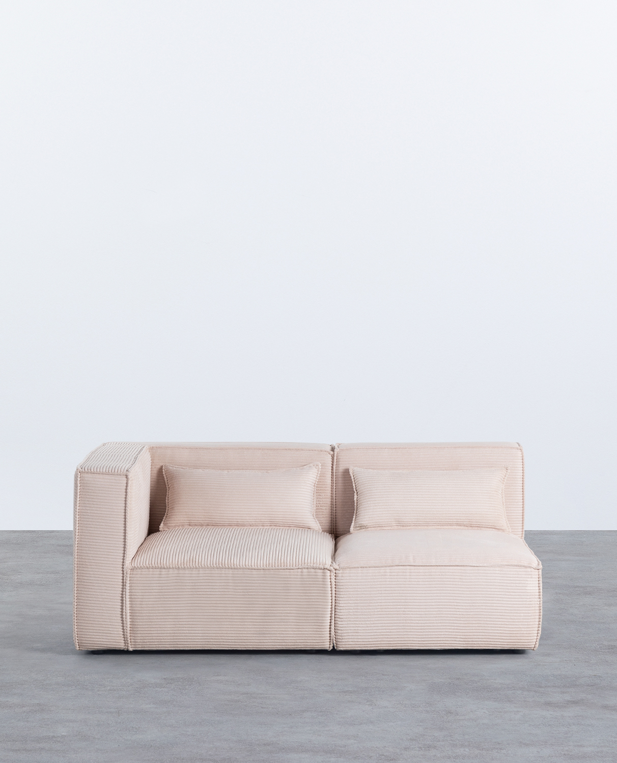 Sofá Modular de 2 Piezas Esquinero y Sillón de Pana Gruesa Kilhe