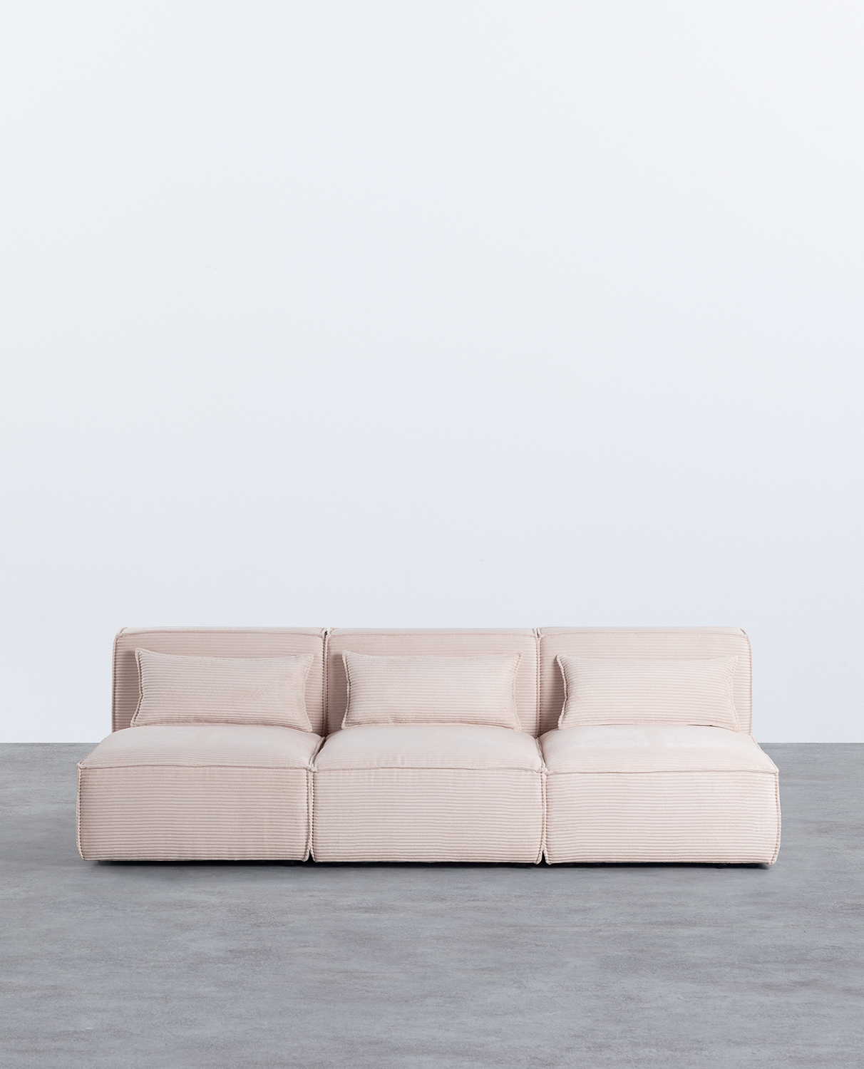 Sofá Modular de 3 Piezas de Pana Gruesa Kilhe