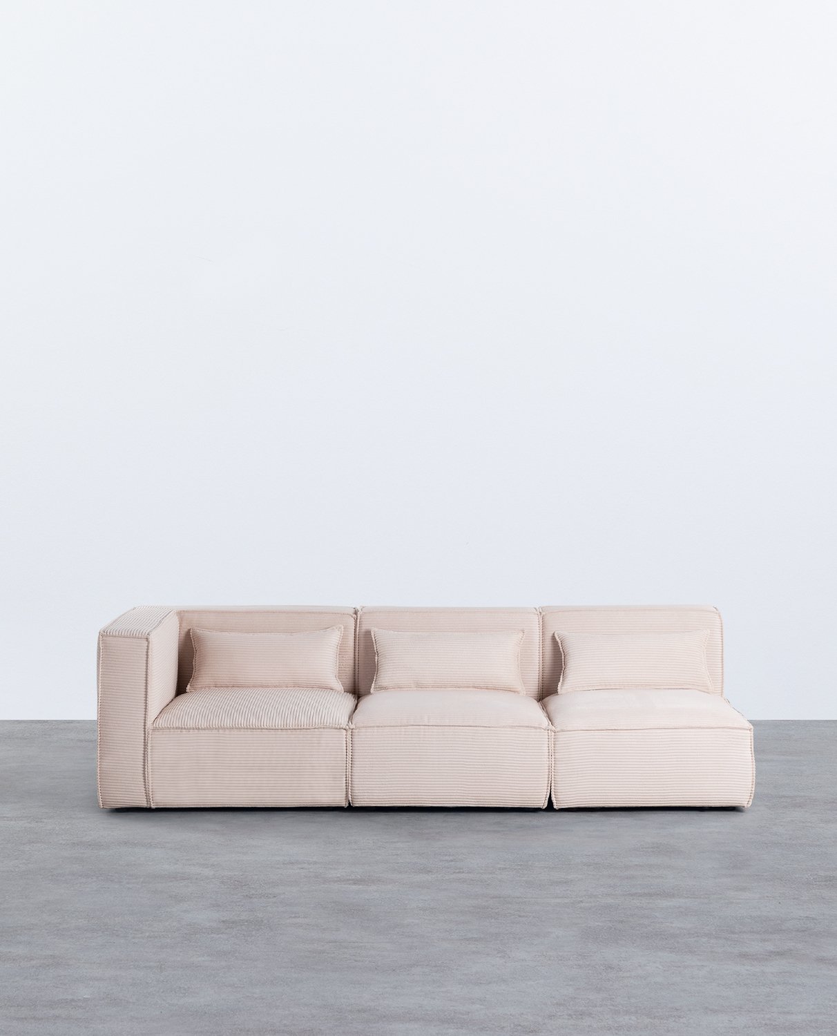 Sofá Modular de 3 Piezas Esquinero con 2 Sillones de Pana Gruesa Kilhe