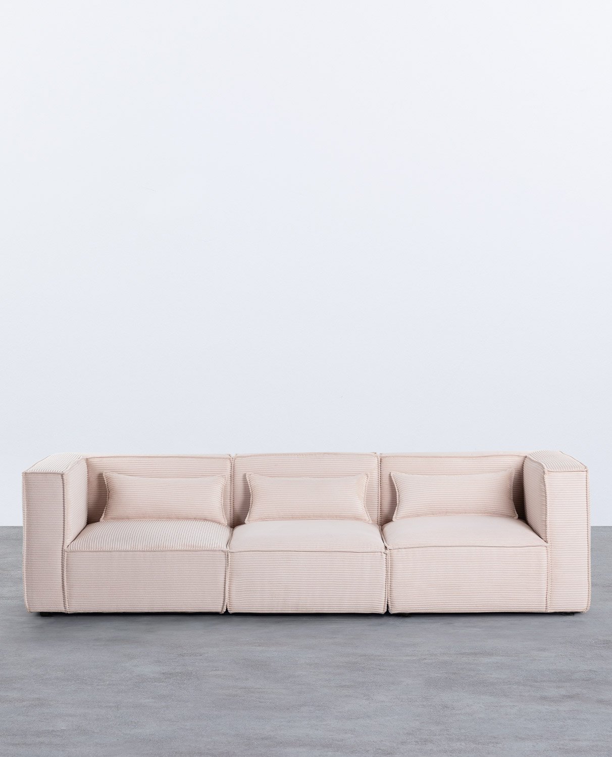 Sofá Modular de 3 Piezas con 2 Esquineros y Sillón de Pana Gruesa Kilhe